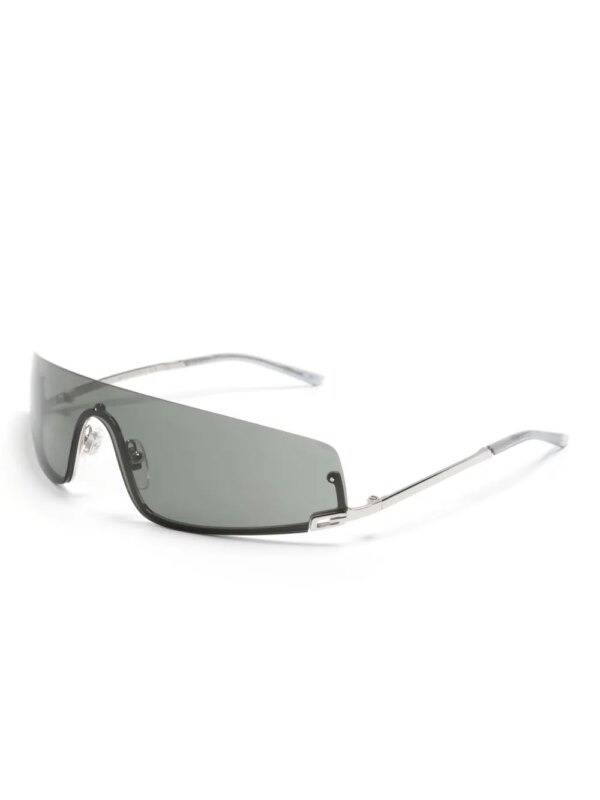 Gucci Eyewear Zonnebril met schild montuur en vierkant G patroon - Zilver
