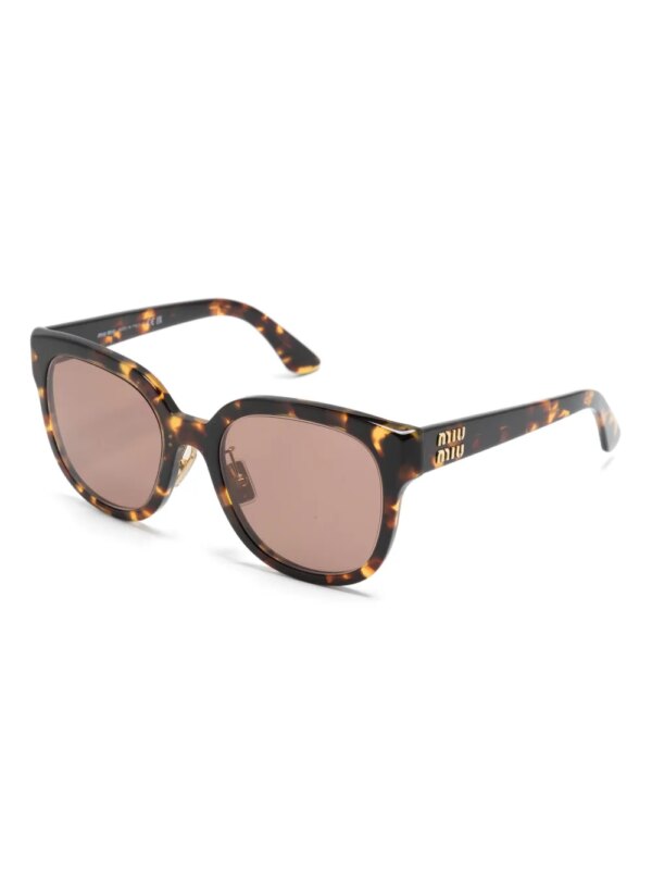 Miu Miu Eyewear Zonnebril met vierkant montuur en logo - Bruin