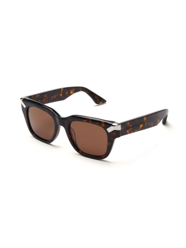 Alexander McQueen Eyewear Punk Rivet zonnebril met vierkant montuur - Bruin