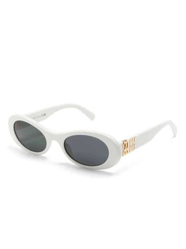 Miu Miu Eyewear Miu Glimpse zonnebril met ovaal montuur - Wit