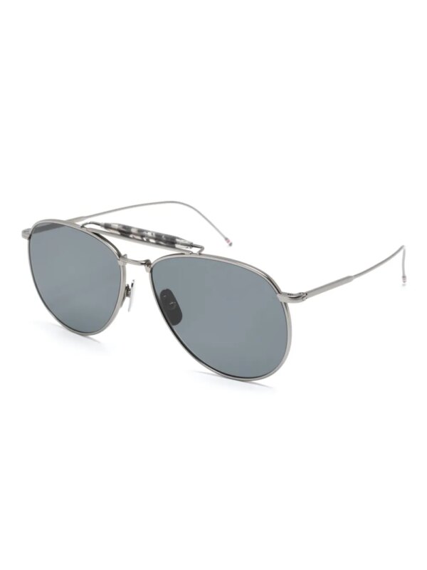 Thom Browne Eyewear Zonnebril met piloten montuur - Grijs
