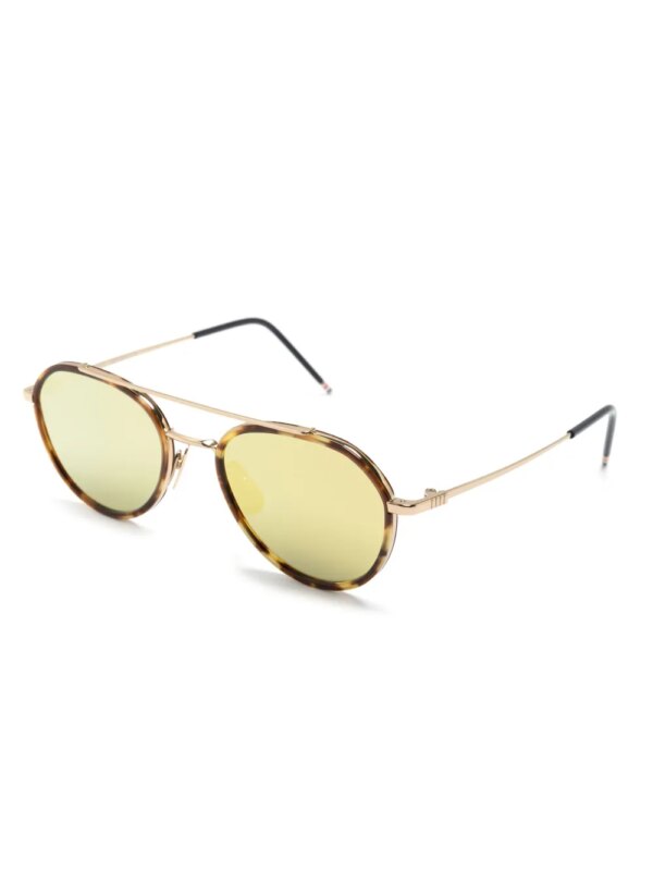 Thom Browne Eyewear Zonnebril met piloten montuur - Goud