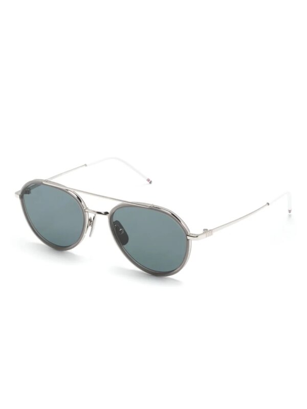 Thom Browne Eyewear Zonnebril met piloten montuur - Zilver