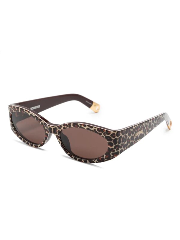 Jacquemus Les Lunettes Ovalo zonnebril - Bruin