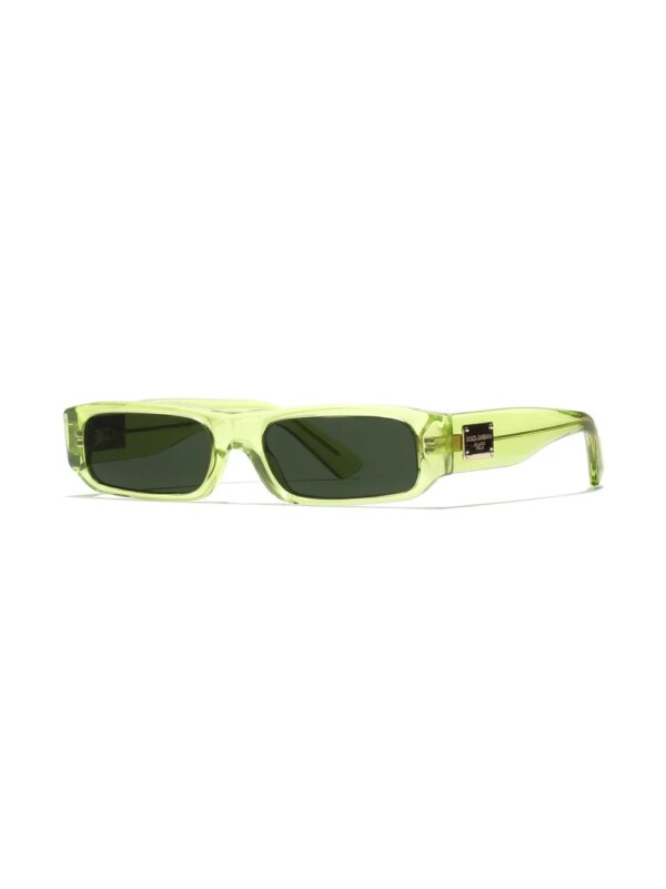 Dolce & Gabbana Kids Mini Me zonnebril met rechthoekig montuur - Groen