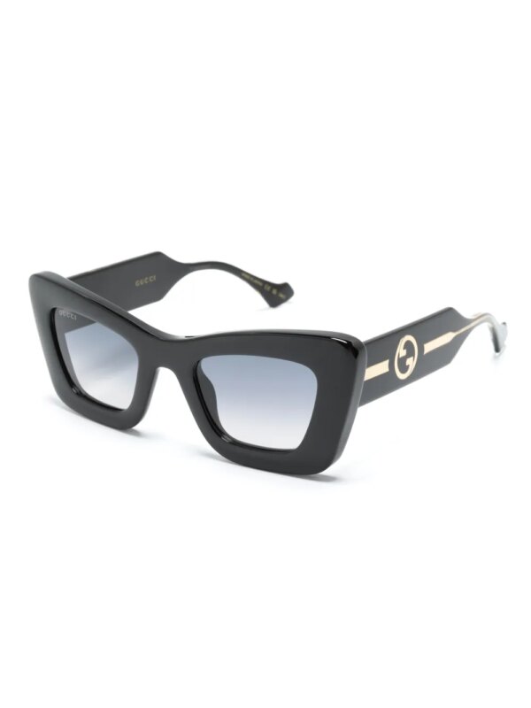 Gucci Eyewear Zonnebril met vlindermontuur - Zwart