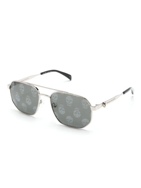 Alexander McQueen Eyewear Zonnebril met piloten montuur - Zilver