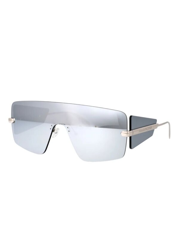 Alexander McQueen Eyewear Zonnebril met spiegelende glazen en shield montuur - Zilver
