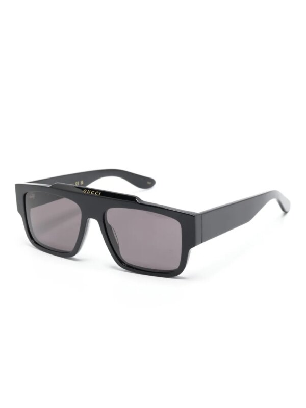 Gucci Eyewear Zonnebril met gegraveerd logo - Zwart