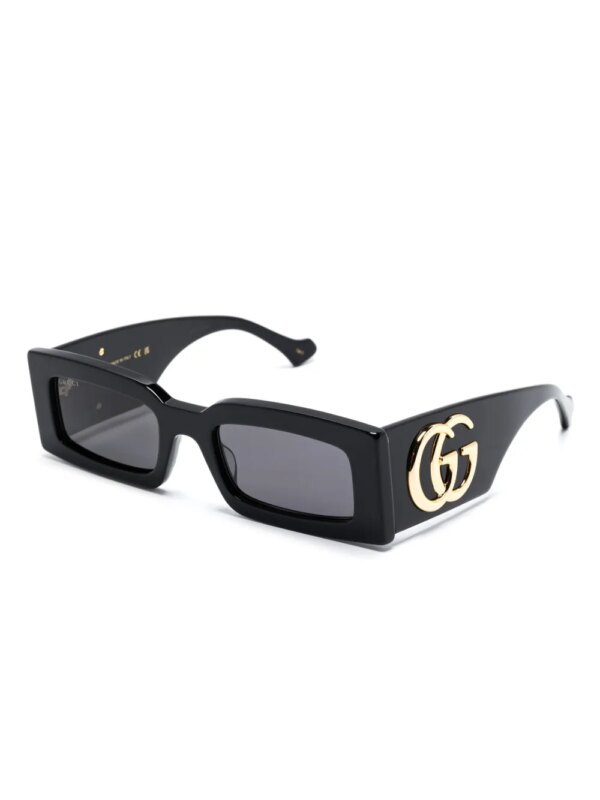 Gucci Eyewear Gene zonnebril met rechthoekig montuur - Zwart