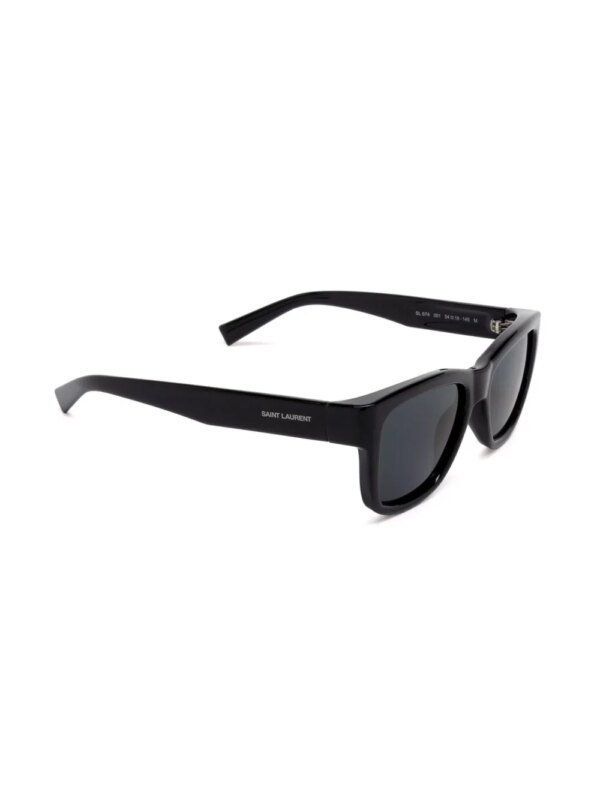 Saint Laurent Eyewear Zonnebril met wayfarer montuur en logoprint - Zwart