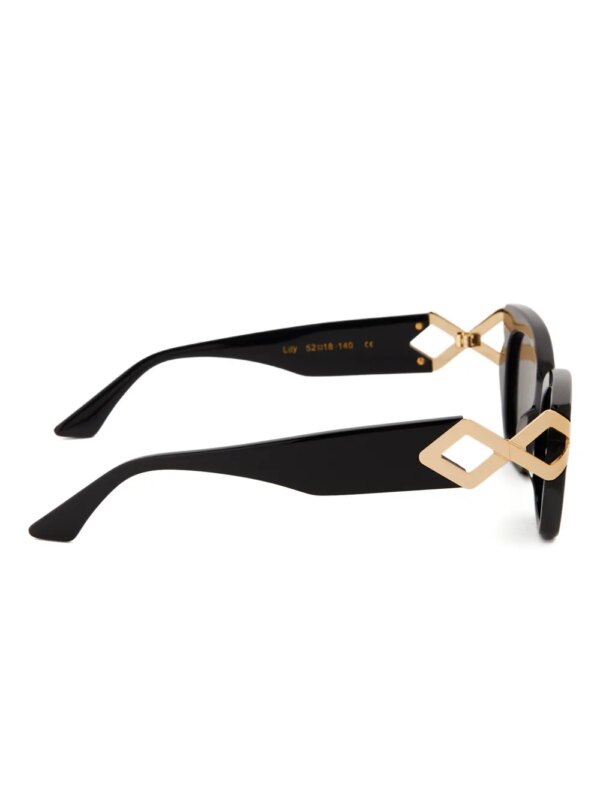 Karen Wazen Zonnebril met cat-eye montuur - Zwart