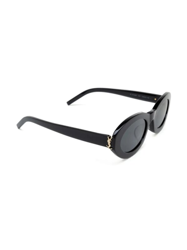 Saint Laurent Eyewear Zonnebril met ovaal montuur - Zwart
