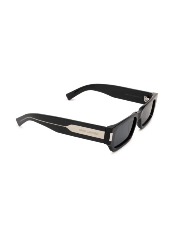 Saint Laurent Eyewear Naked Wire zonnebril met rechthoekig montuur - Zwart