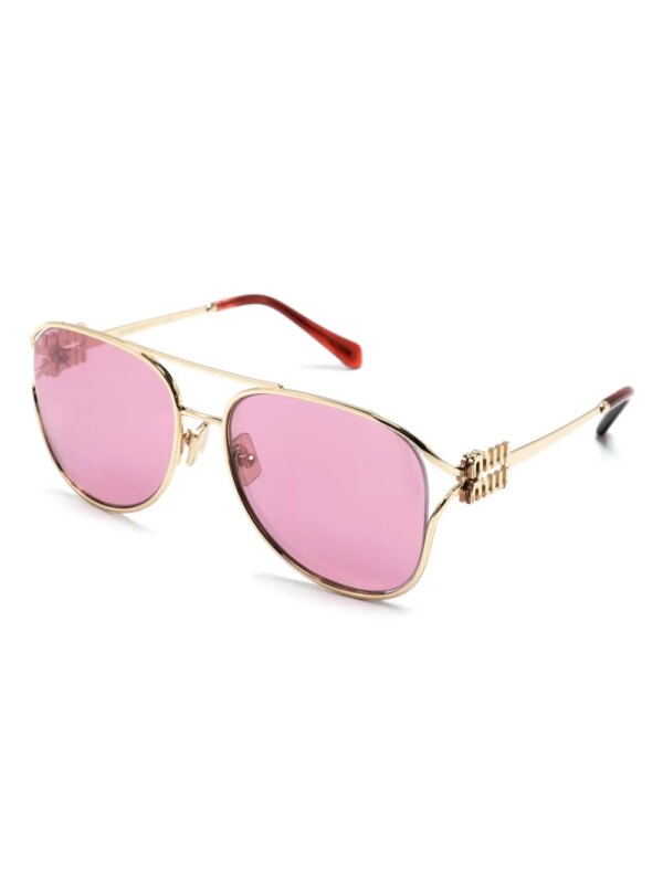 Miu Miu Eyewear Zonnebril met piloten montuur - Goud