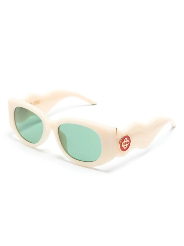 Casablanca The Memphis zonnebril met rechthoekig montuur - Beige