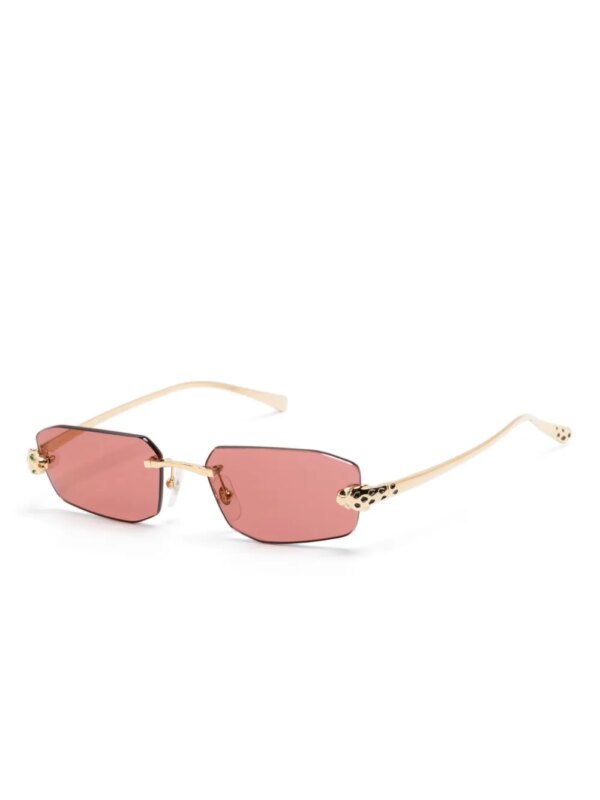 Cartier Eyewear Zonnebril met rechthoekig montuur - Goud