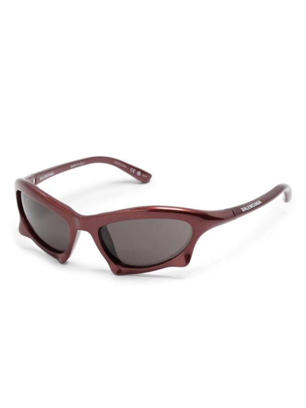 Balenciaga Eyewear Bar zonnebril met rechthoekig montuur - Rood