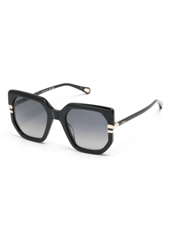 Chloé Eyewear Zonnebril met oversized montuur - Zwart