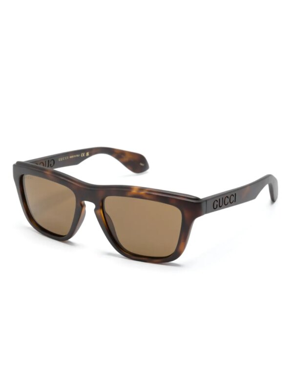 Gucci Eyewear Zonnebril met rechthoekig montuur - Bruin