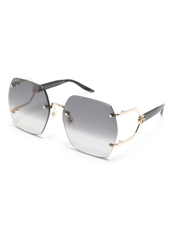 Gucci Eyewear Double GG zonnebril met oversized montuur - Zwart