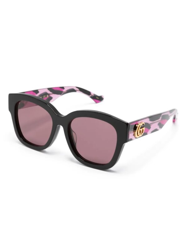 Gucci Eyewear Zonnebril met vierkant montuur - Zwart