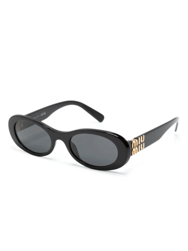 Miu Miu Eyewear Miu Glimpse zonnebril met ovaal montuur - Zwart