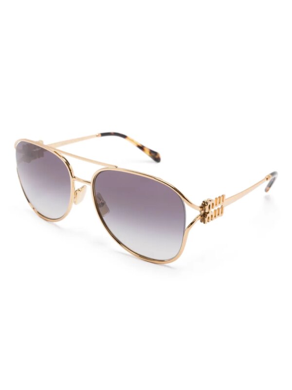 Miu Miu Eyewear Zonnebril met piloten montuur - Goud