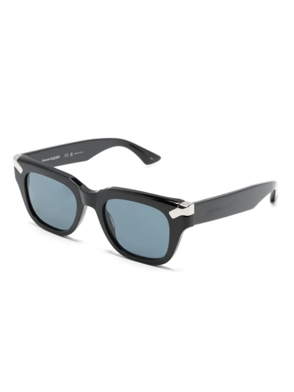 Alexander McQueen Eyewear Zonnebril met wayfarer montuur - Zwart