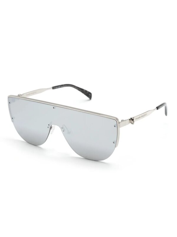 Alexander McQueen Eyewear Zonnebril met schild montuur - Zilver