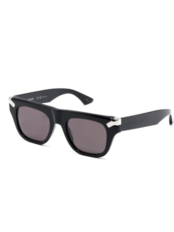 Alexander McQueen Eyewear Zonnebril met vierkant montuur - Zwart