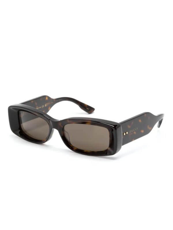 Gucci Eyewear Zonnebril met rechthoekig montuur - Bruin