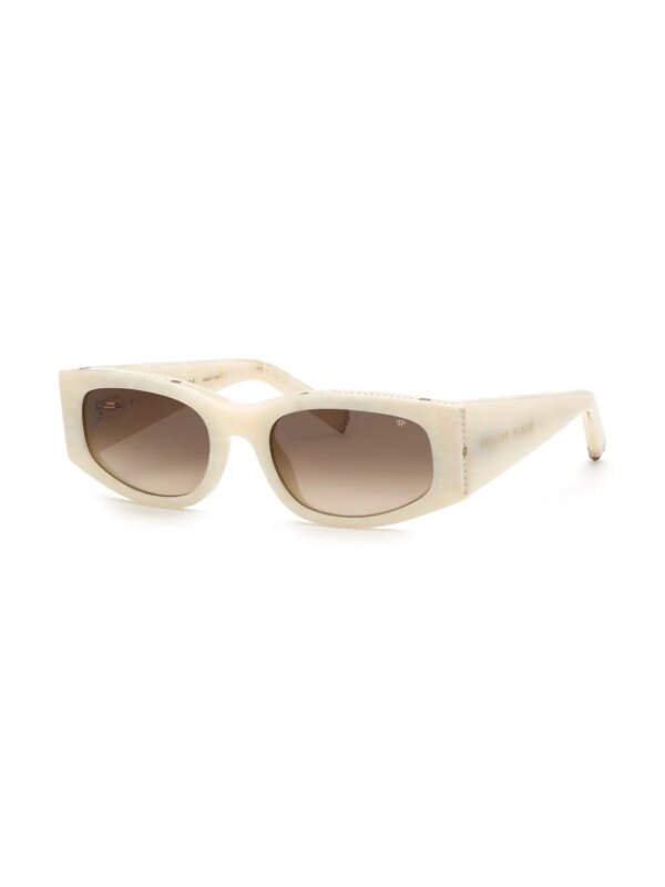Philipp Plein Eyewear Zonnebril met rond montuur en kristallen - Beige