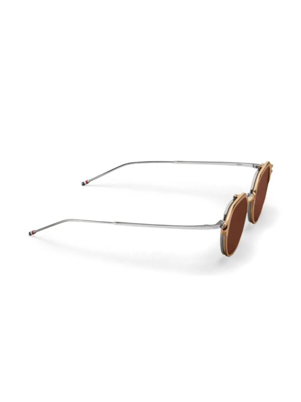 Thom Browne Eyewear Clip-on zonnebril met rond montuur - Roze