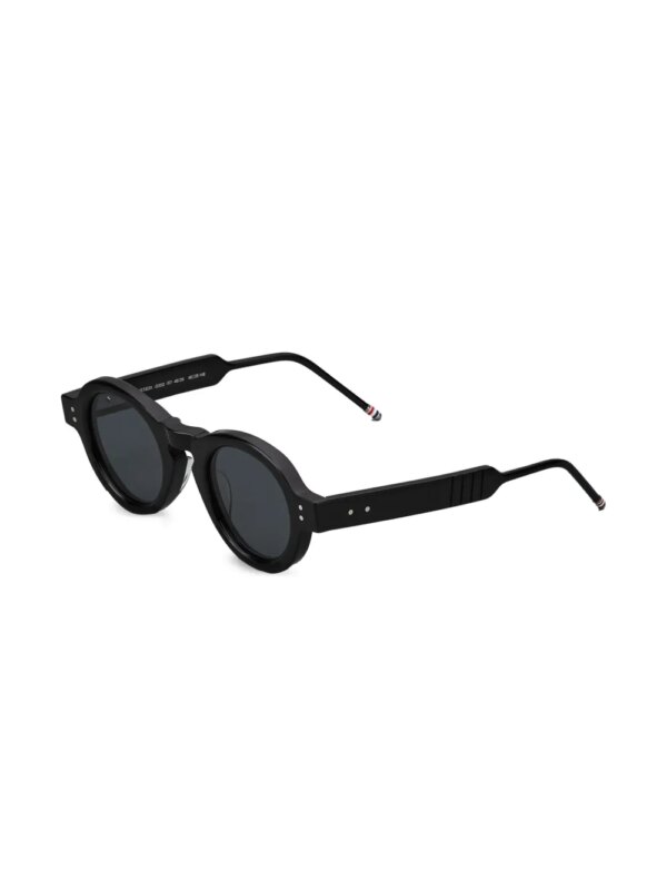 Thom Browne Eyewear Zonnebril met rond montuur - Zwart
