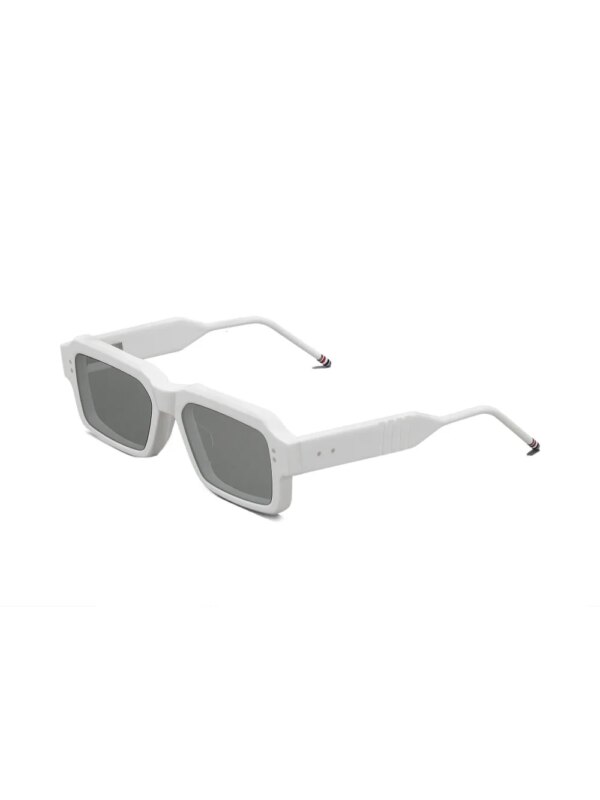 Thom Browne Eyewear Zonnebril met rechthoekig montuur - Wit