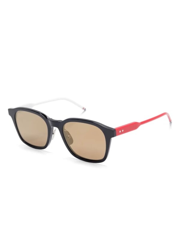 Thom Browne Eyewear Zonnebril met vierkant montuur - 964 NAVY WITH RED AND WHITE
