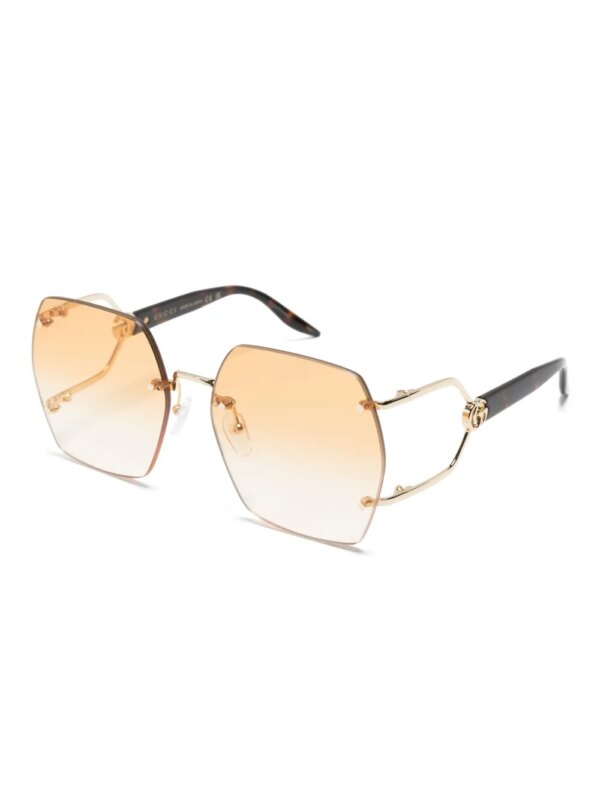 Gucci Eyewear Double G zonnebril met geometrisch montuur - Bruin
