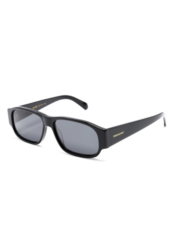 Ferragamo Eyewear Zonnebril met rechthoekig montuur - Zwart