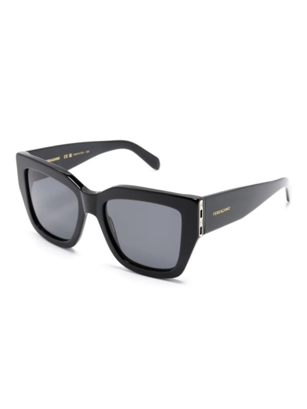 Ferragamo Eyewear Zonnebril met vlindermontuur - Zwart