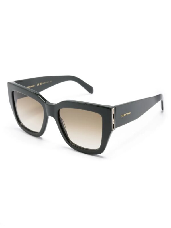Ferragamo Eyewear Zonnebril met oversized montuur - Groen