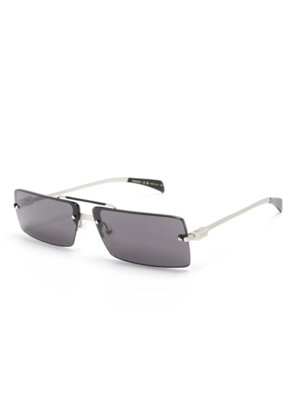 Ferragamo Eyewear Zonnebril met rechthoekig montuur - Zilver