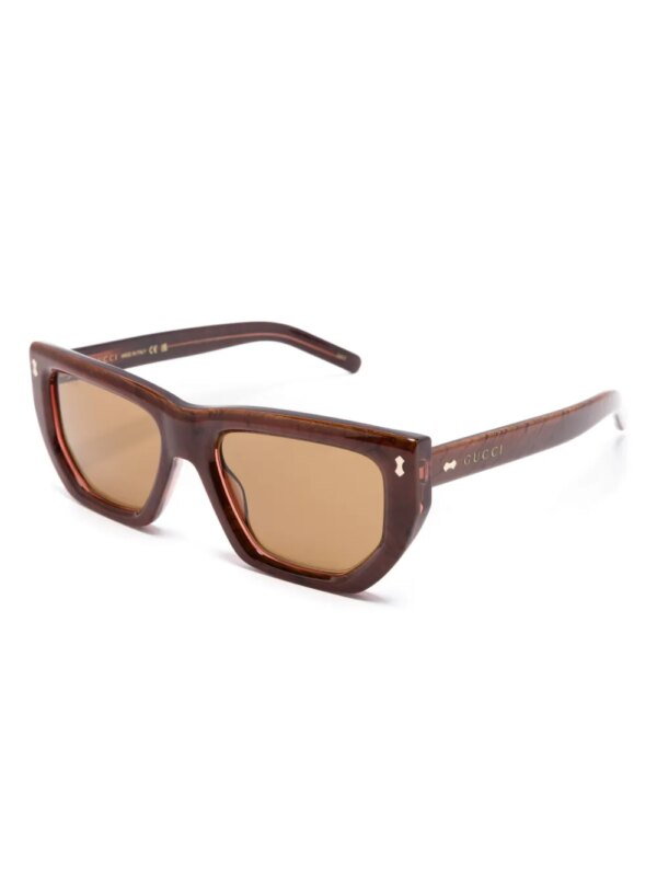 Gucci Eyewear Zonnebril met rechthoekig montuur - Bruin