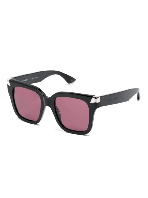Alexander McQueen Eyewear Zonnebril met vierkant montuur - Zwart