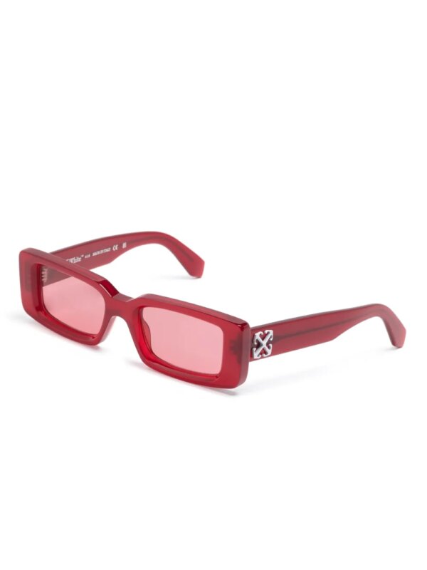 Off-White Eyewear Arthur zonnebril met rechthoekig montuur - Rood