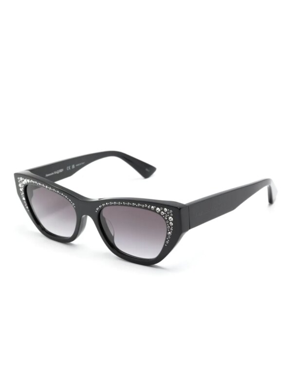 Alexander McQueen Eyewear Zonnebril met cat-eye montuur - Zwart