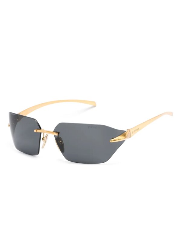 Prada Eyewear Zonnebril met rechthoekig montuur - Goud
