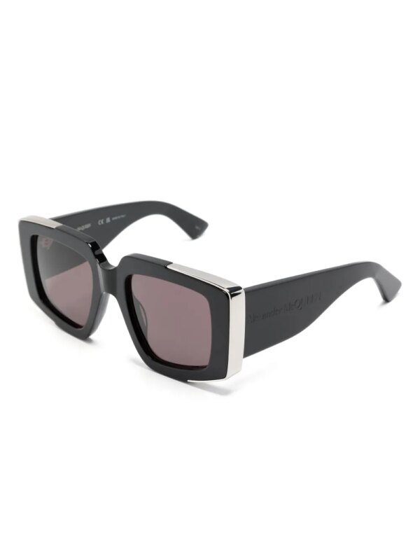 Alexander McQueen Eyewear Zonnebril met vierkant montuur - Zwart