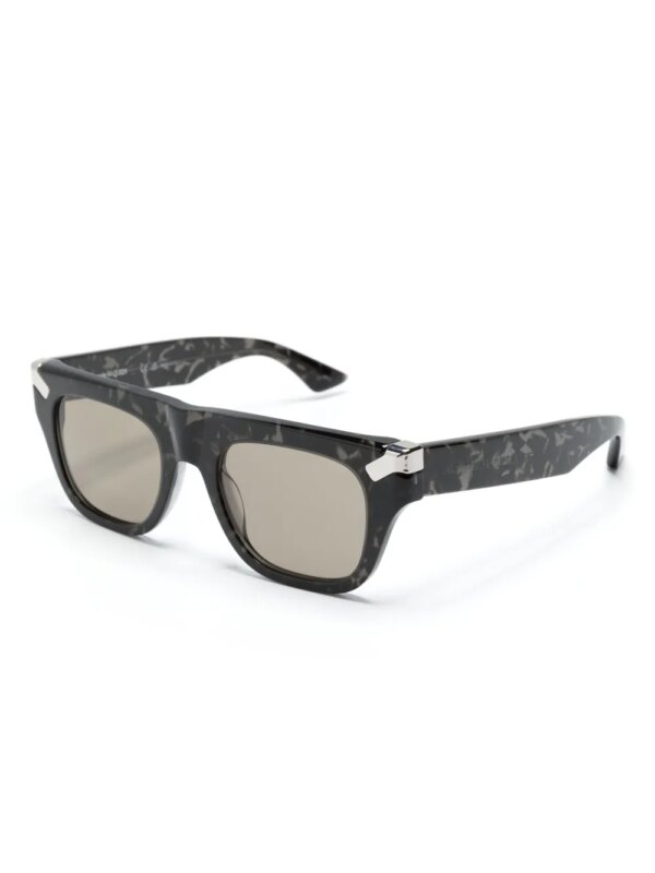 Alexander McQueen Eyewear Zonnebril met schildpadschild-design en vierkant montuur - Bruin