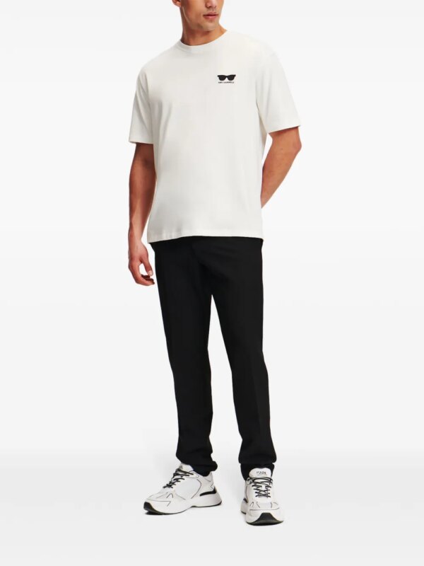 Karl Lagerfeld T-shirt met geborduurde zonnebril - Wit
